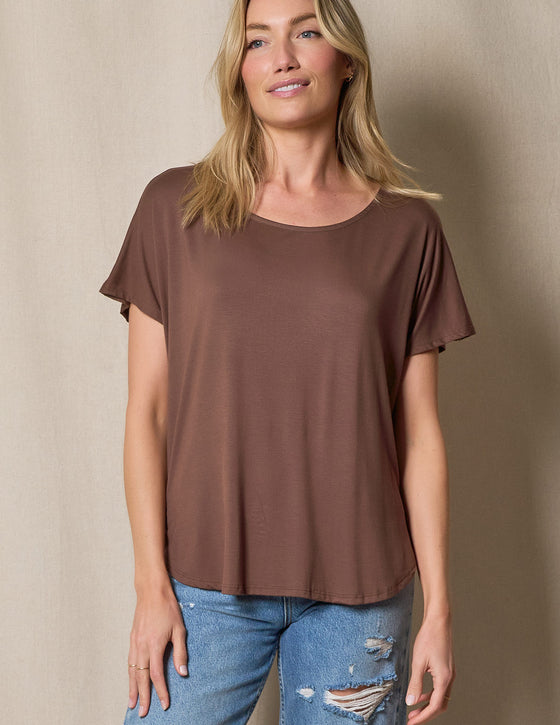 Bamboo Dolman Tee - Chocolate — Sivana