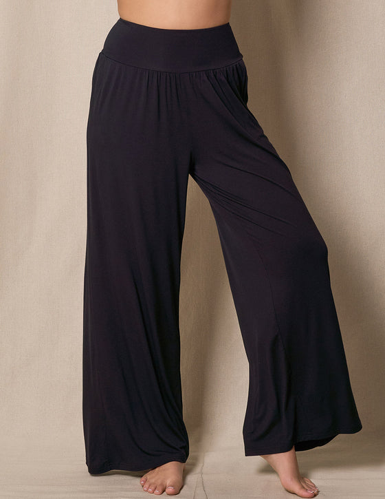 Black bamboo palazzo wide leg newest pants.