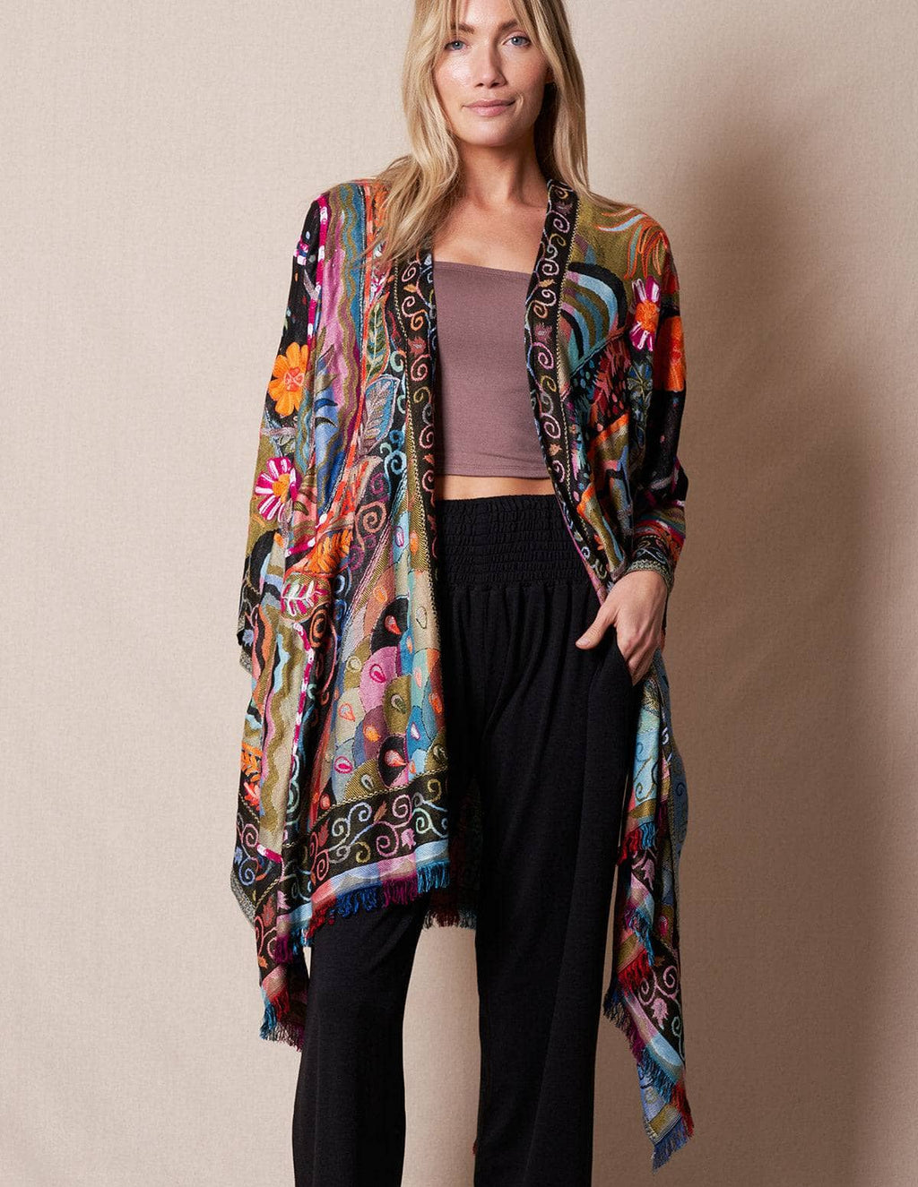 Embroidered Maya Wrap — Sivana