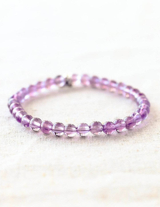 Amethyst Beaded Purple Beaded Bracelet with Small Beads