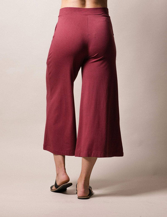 Burgundy Bamboo & Organic Cotton Stretch Fit Track Pants Women