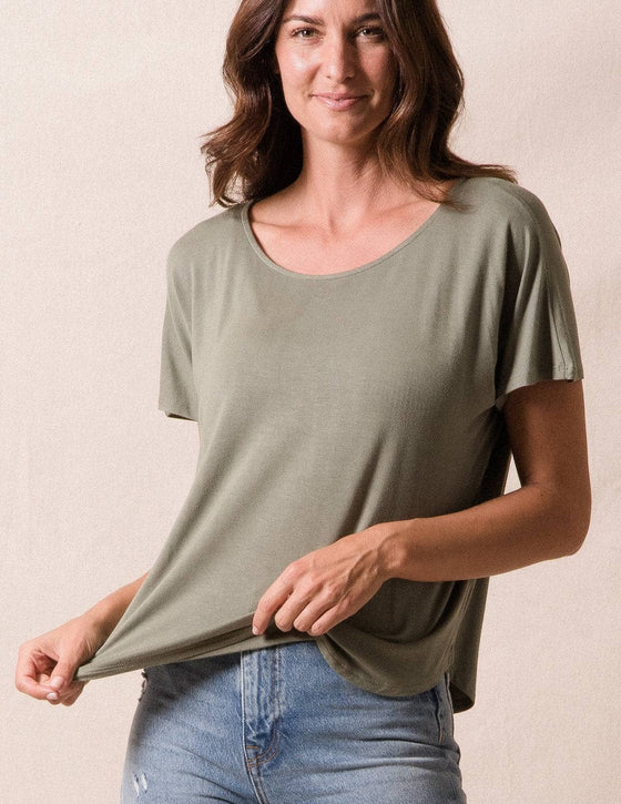 Lucky Brand womens Sandwash Dolman Tee, Loden Green, X-Small US at