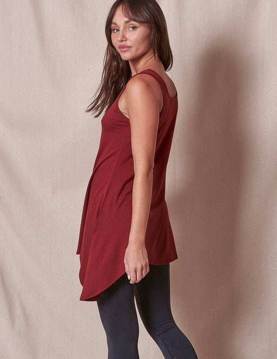 Bamboo/Organic Cotton Tunic Dress - Plum — Sivana