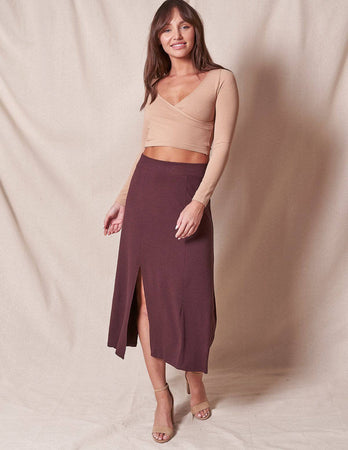 Bamboo / Organic Cotton Slit Skirt - XL Only