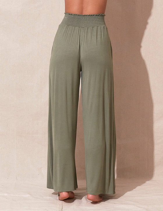 Rasutina High Waisted Palazzo Pants for Women Dressy Wide Leg Work Pants  Casual Trousers Green at  Women's Clothing store