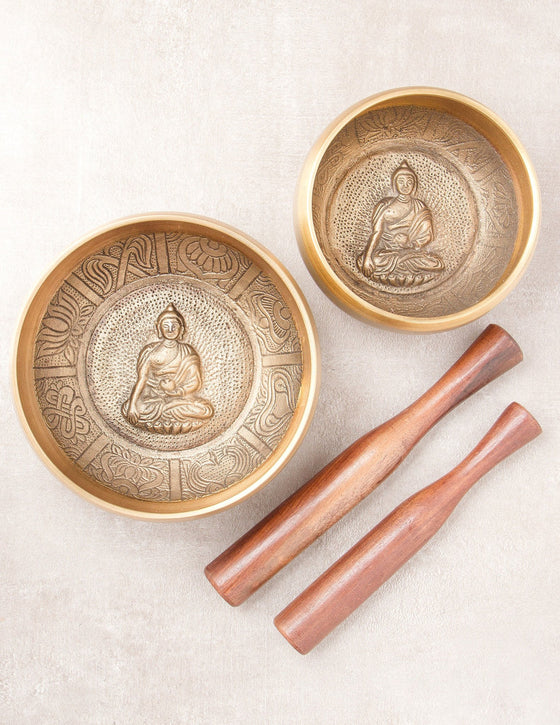 Buddha Singing Bowl 4 Inch And 5 Inch Free Shipping — Sivana 