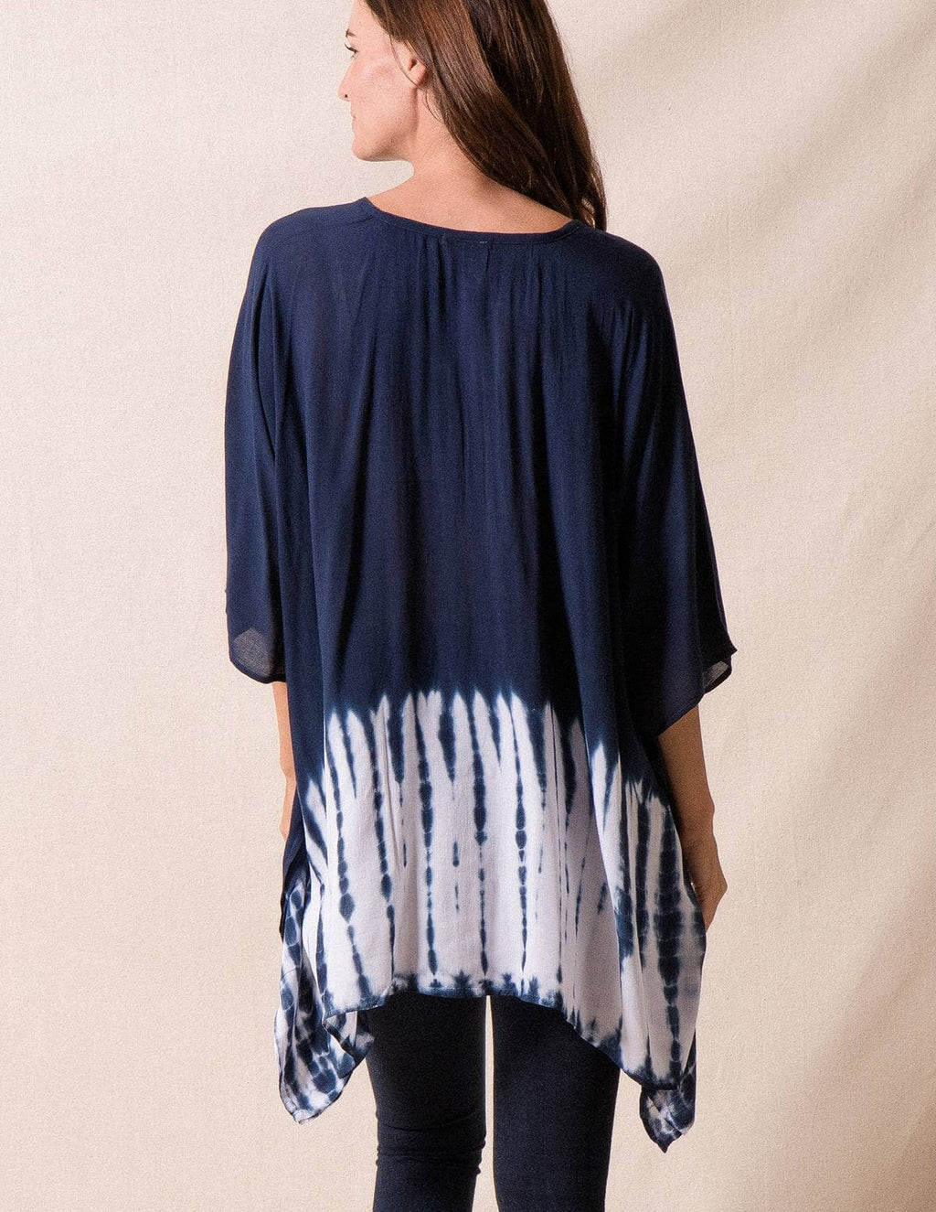 Handmade Bali Poncho - Indigo Wave — Sivana