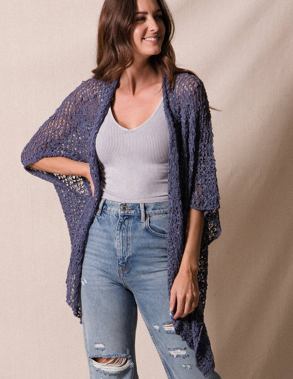 Handwoven Riva Knit Kimono — Sivana