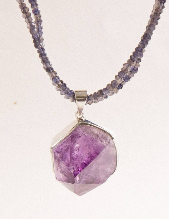 Amethyst- Chevron Pendant Necklace – C. Nicole Crafts and Crystals