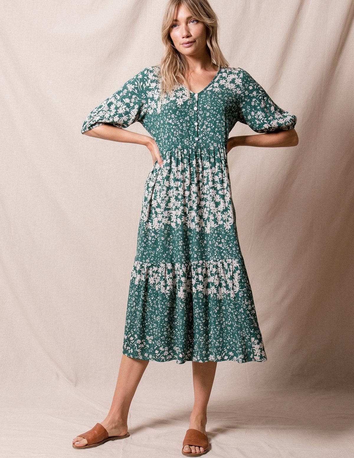 Madison Midi Dress - Evergreen — Sivana