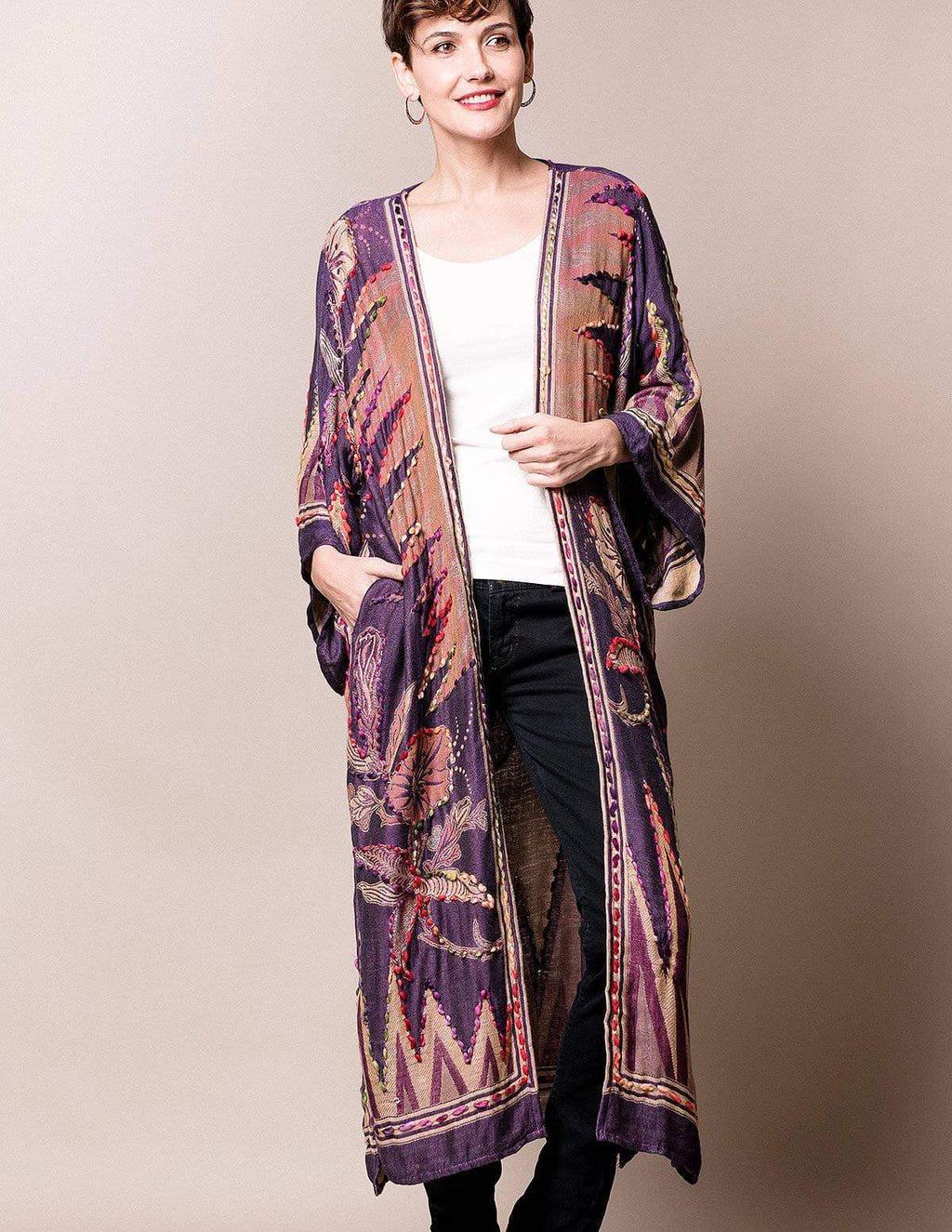 Maya Kimono Wrap - Deep Plum — Sivana