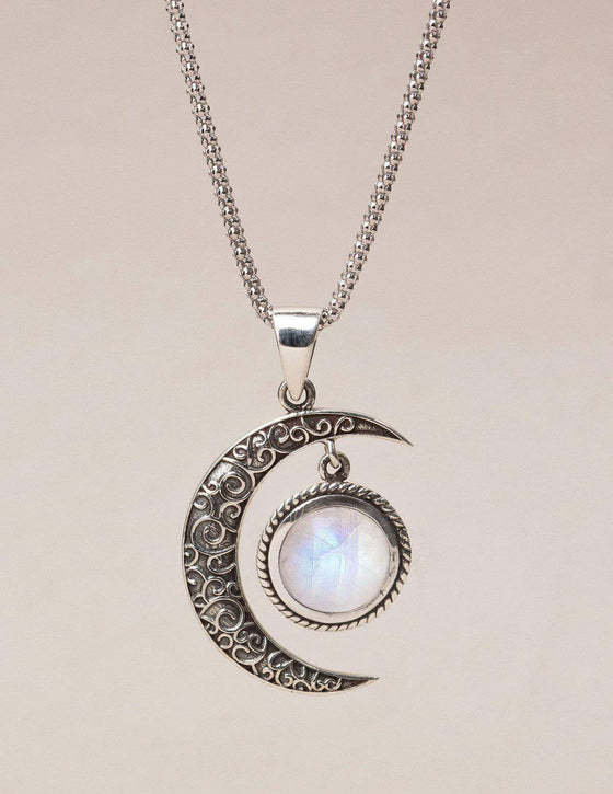 Kiva Store  Rainbow Moonstone and Sterling Silver Beaded Necklace -  Transcendent Beauty