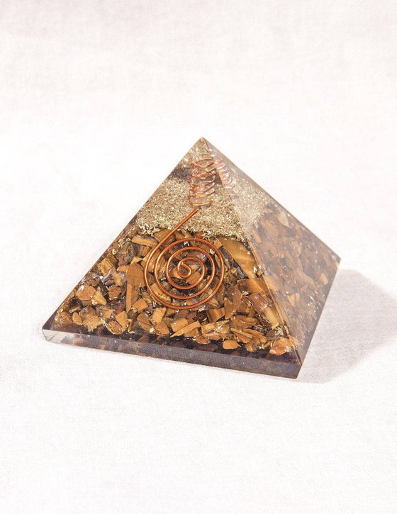 Orgonite Gemstone Pyramid 2024 Tiger Eye