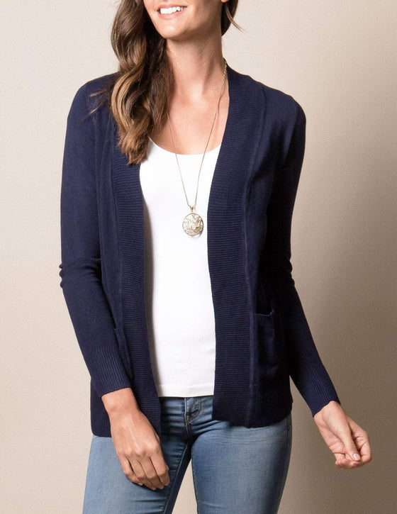 Navy wrap cardigan best sale