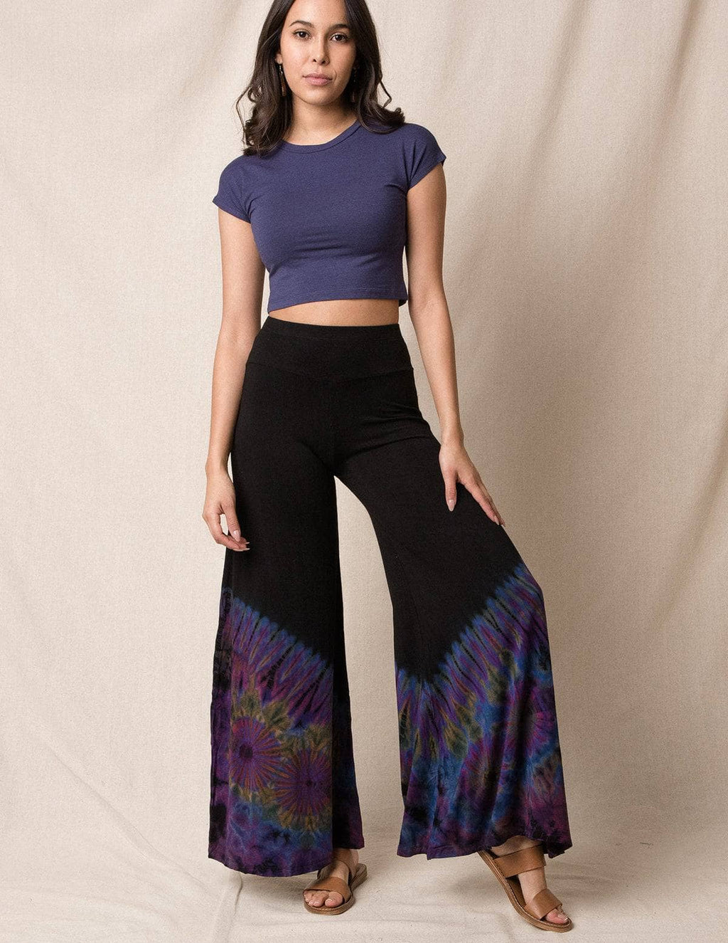 Tie-Dye Palazzo Pants - Blue — Sivana